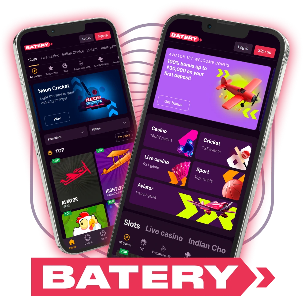 Download the Batery app for Android and iOS devices.