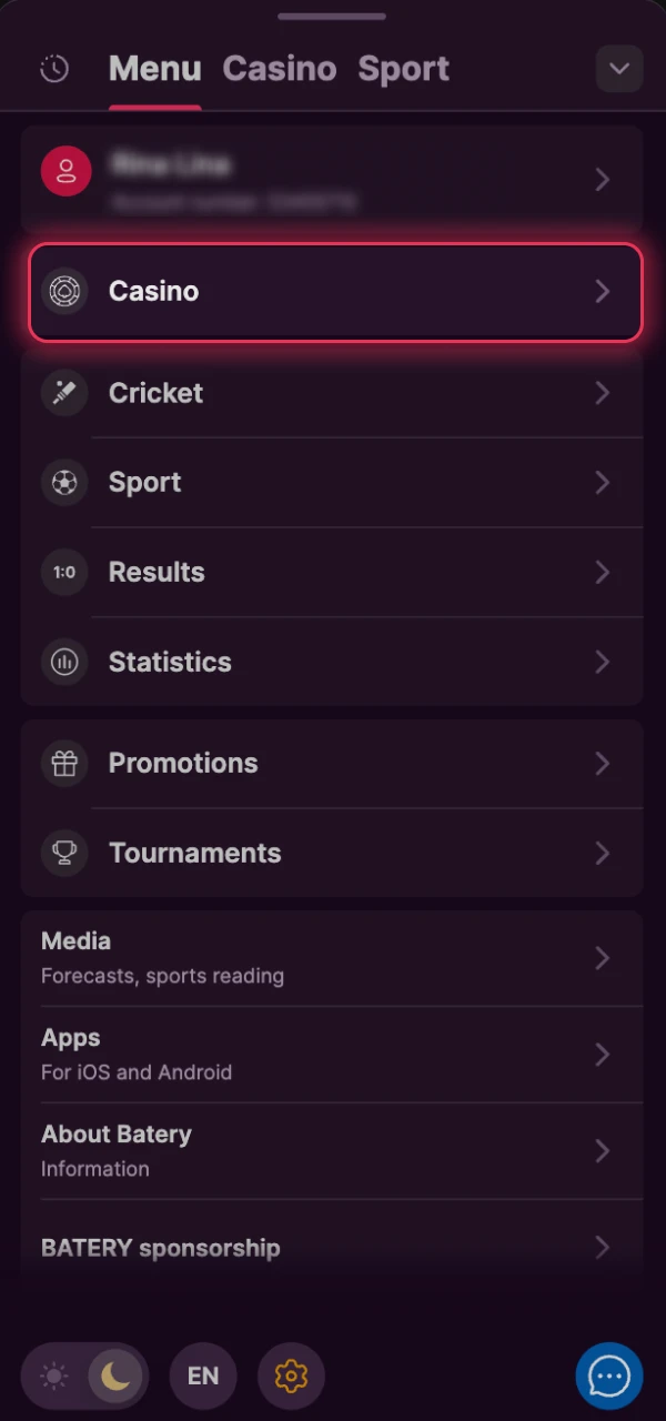 Activate the available bonus to enhance your Batery betting experience.