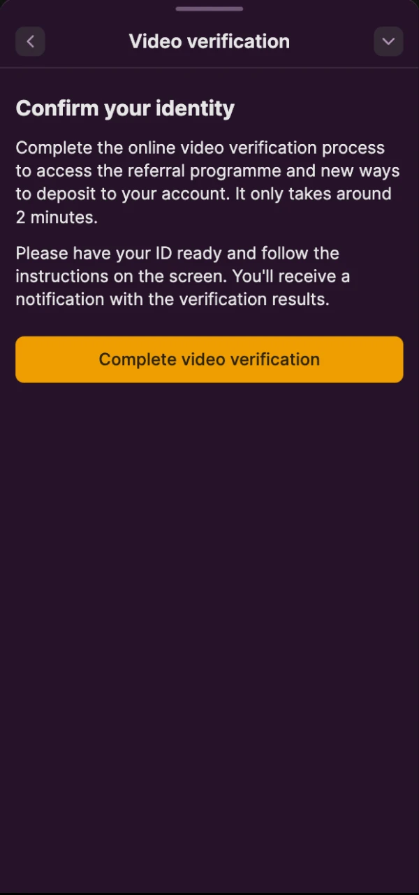 Provide an ID upload for your Batery verification to confirm identity.