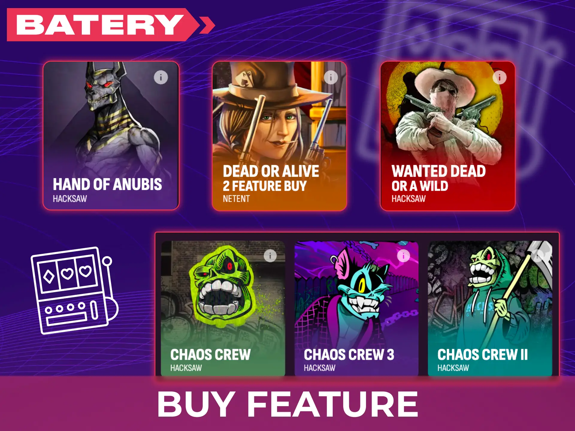 Unlock bonus rounds instantly with buy feature slots at Batery.