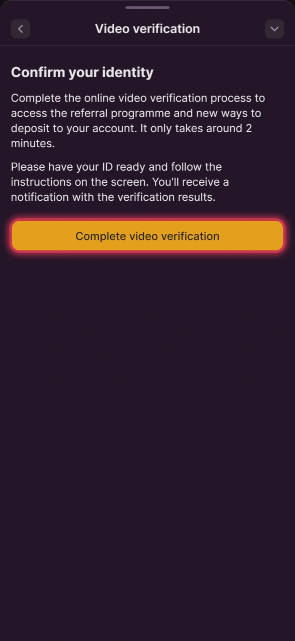 Verify your Batery account to enable withdrawing your IPL betting winnings.